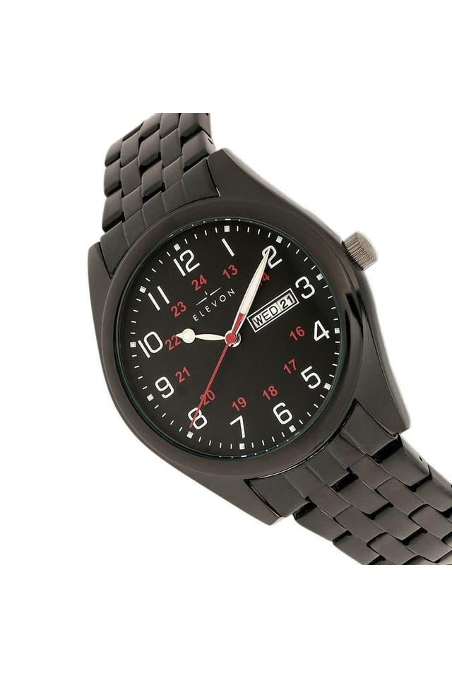 Elevon Elevon Men's Gann Bracelet Watch with Day & Date in Black - 3