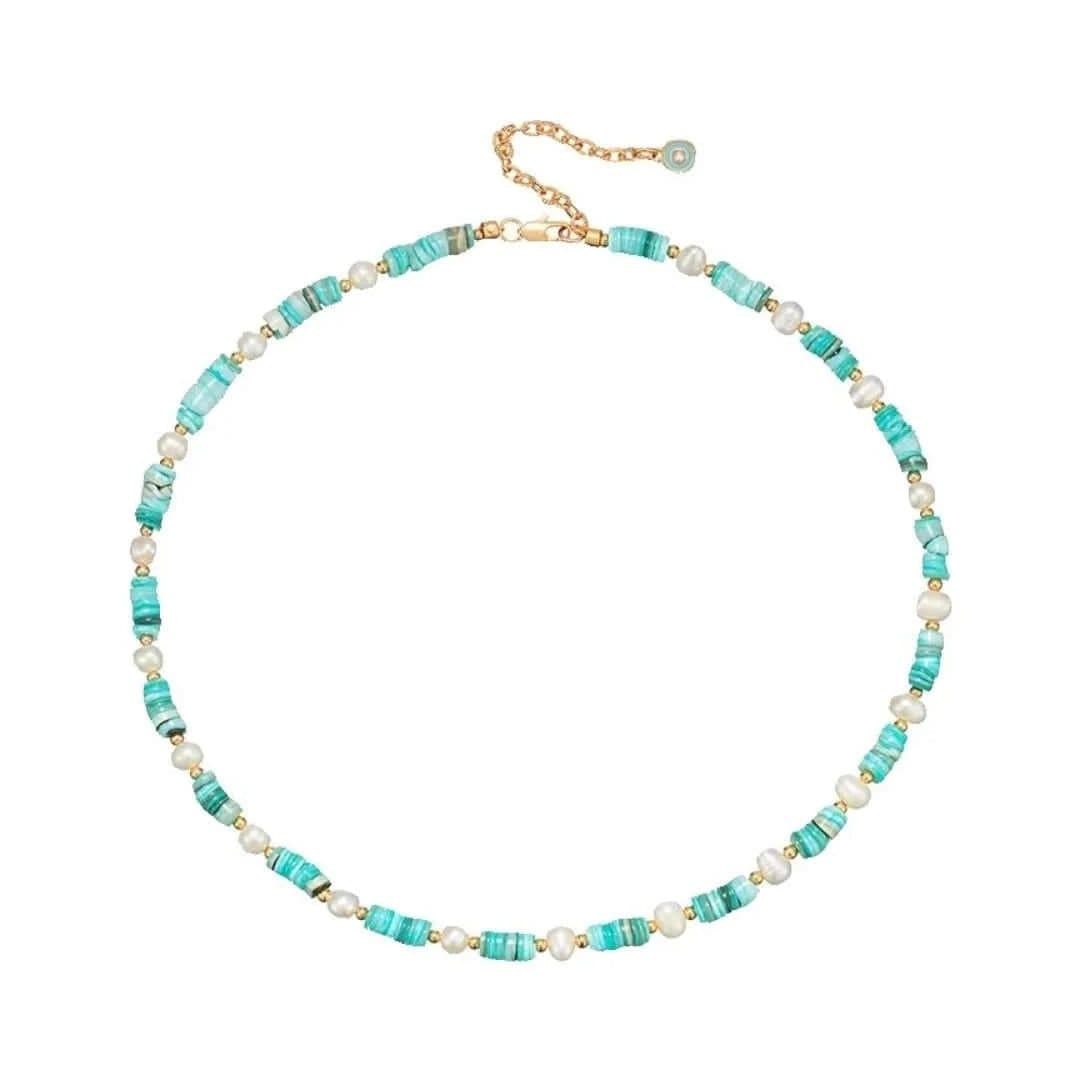Angel Barocco Angel Barocco Women's Freshwater Pearl Green Shell Beaded Choker Necklace