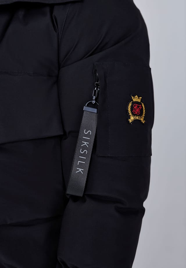 SikSilk SikSilk Men's Hooded Bomber Jacket in Black - 2