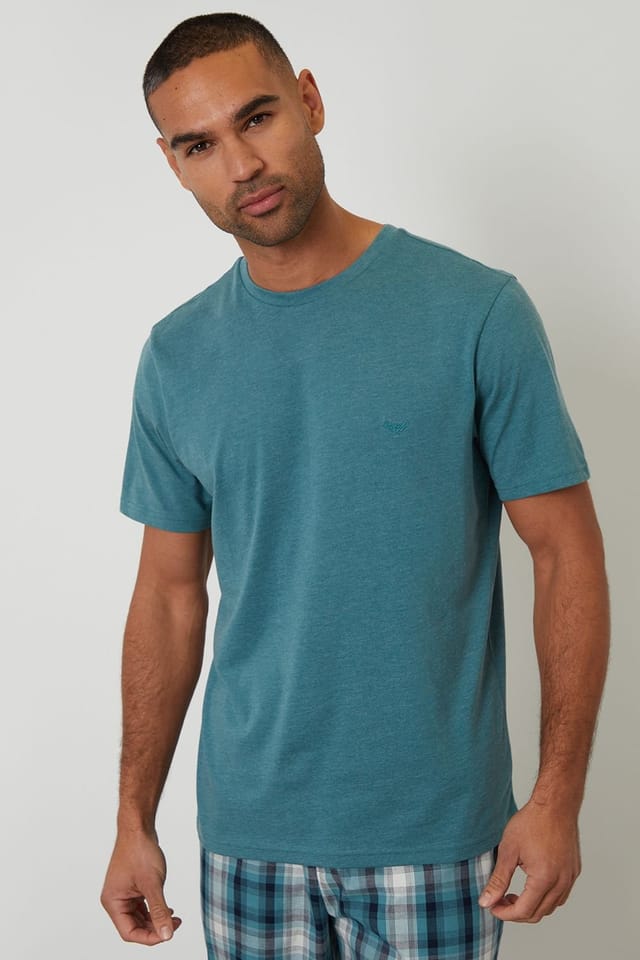 Threadbare Threadbare Men's Check Pyjama Set in Teal - 3