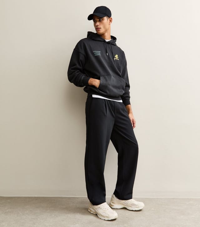 Only and Sons Men's Black Relaxed Athletic Logo Hoodie Only and Sons New Look - 3