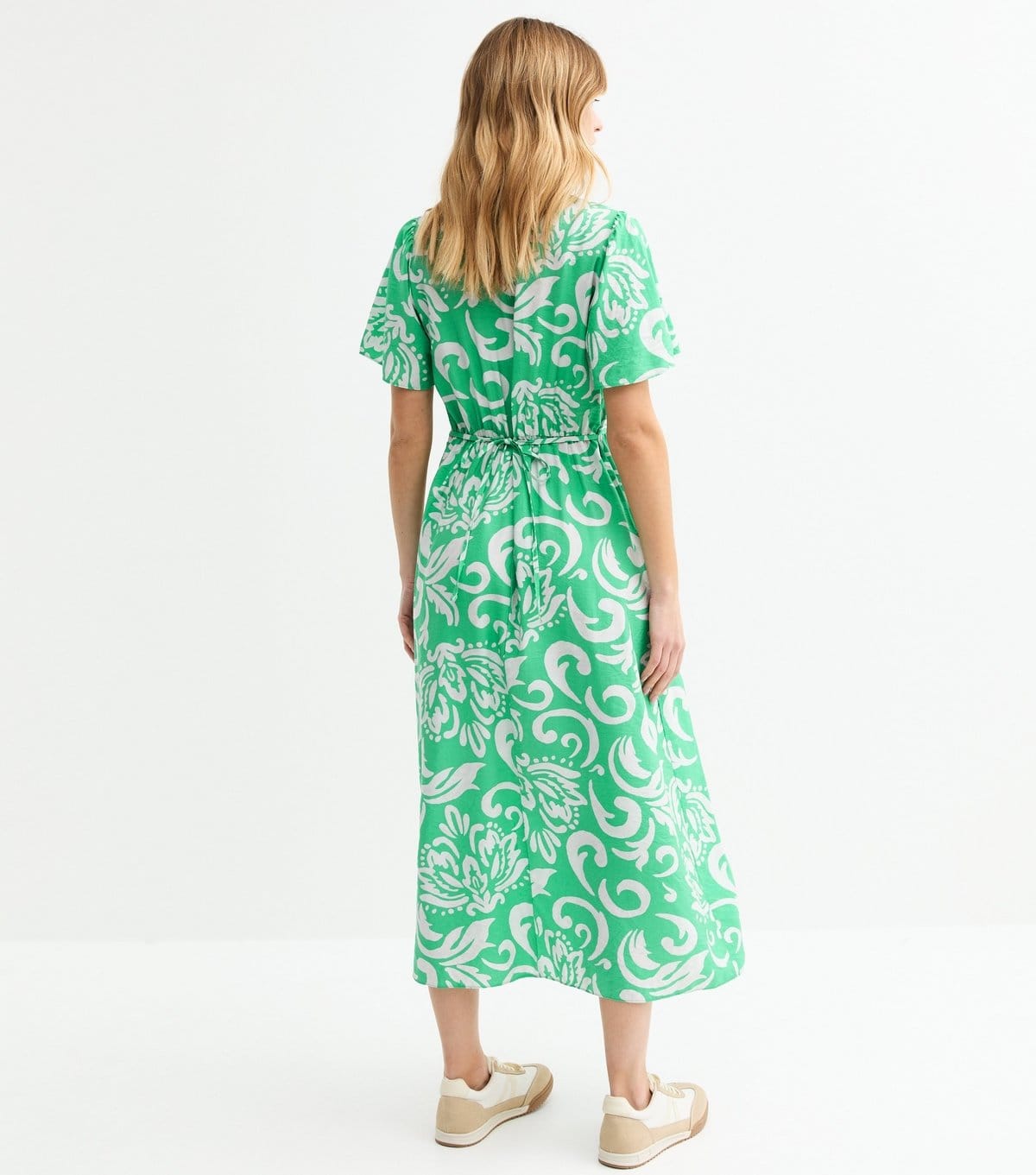 New Look Women's Green Pattern Print Buttoned Midi Dress New Look - 4