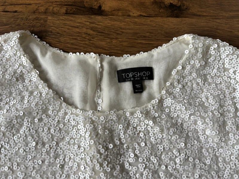 Topshop Topshop white sequin top - size 10