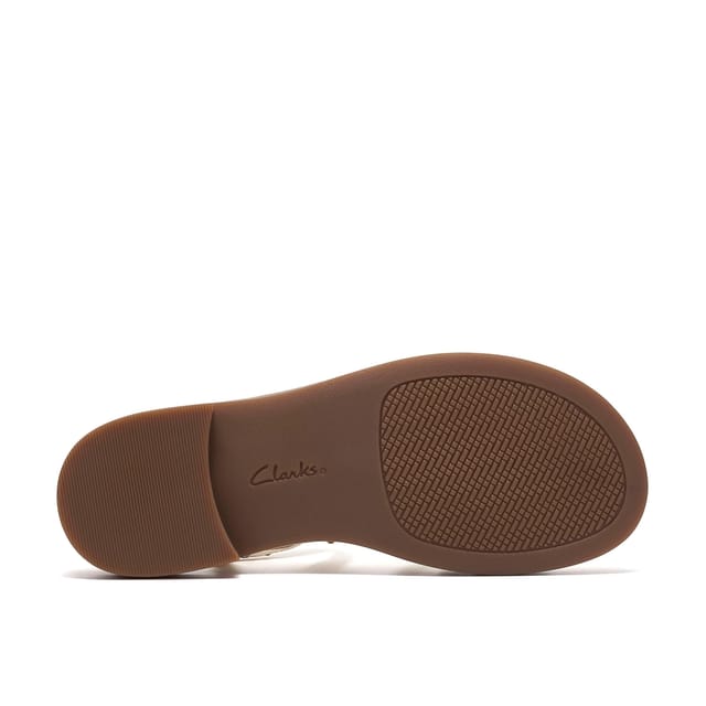 Clarks Clarks Women's Trivanni Cove Off-White Leather Flat Sandals in White - 3