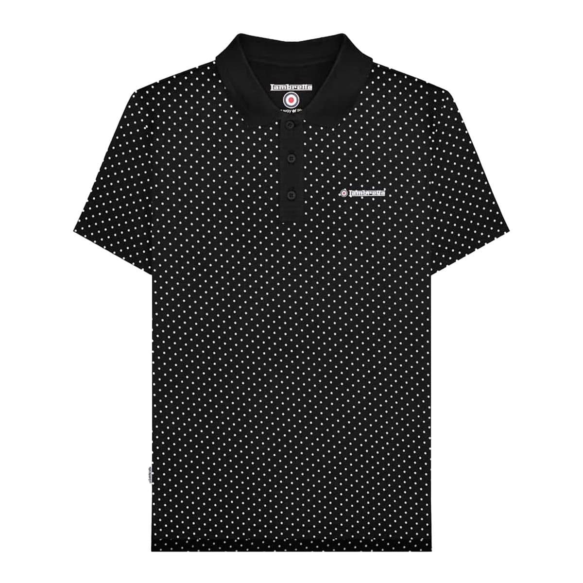 Lambretta Lambretta Men's SS24 Polka Dot Polo Shirt in Black