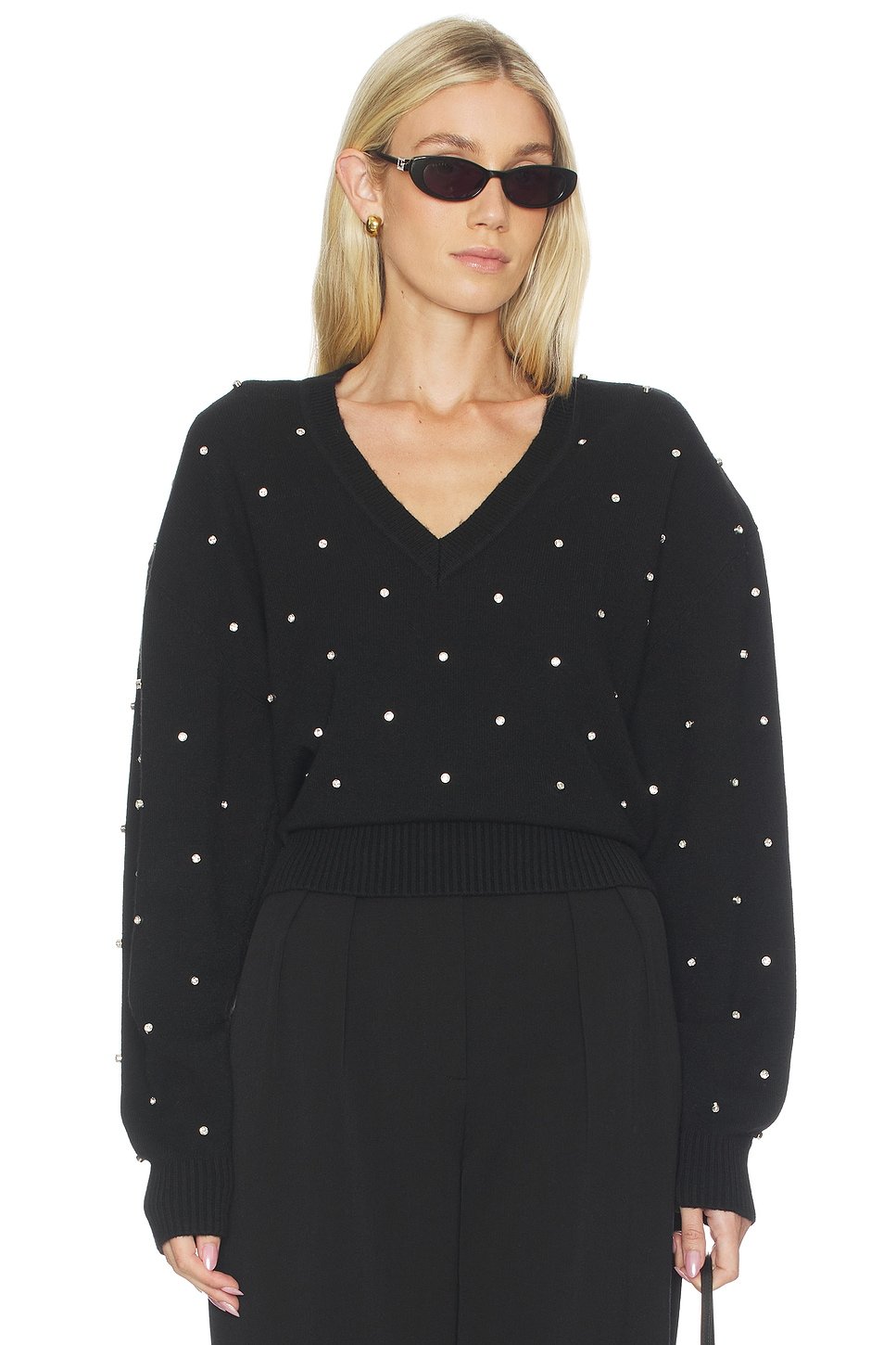 revolve Corin Crystal Knit V-neck - 1