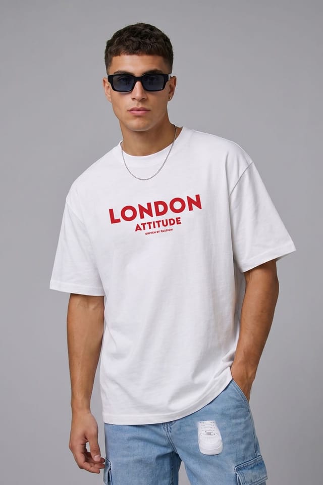 LONDON ATTITUDE LONDON ATTITUDE Men's Original Creators Dragon Graphic Heavyweight Oversized White T-Shirt - 2
