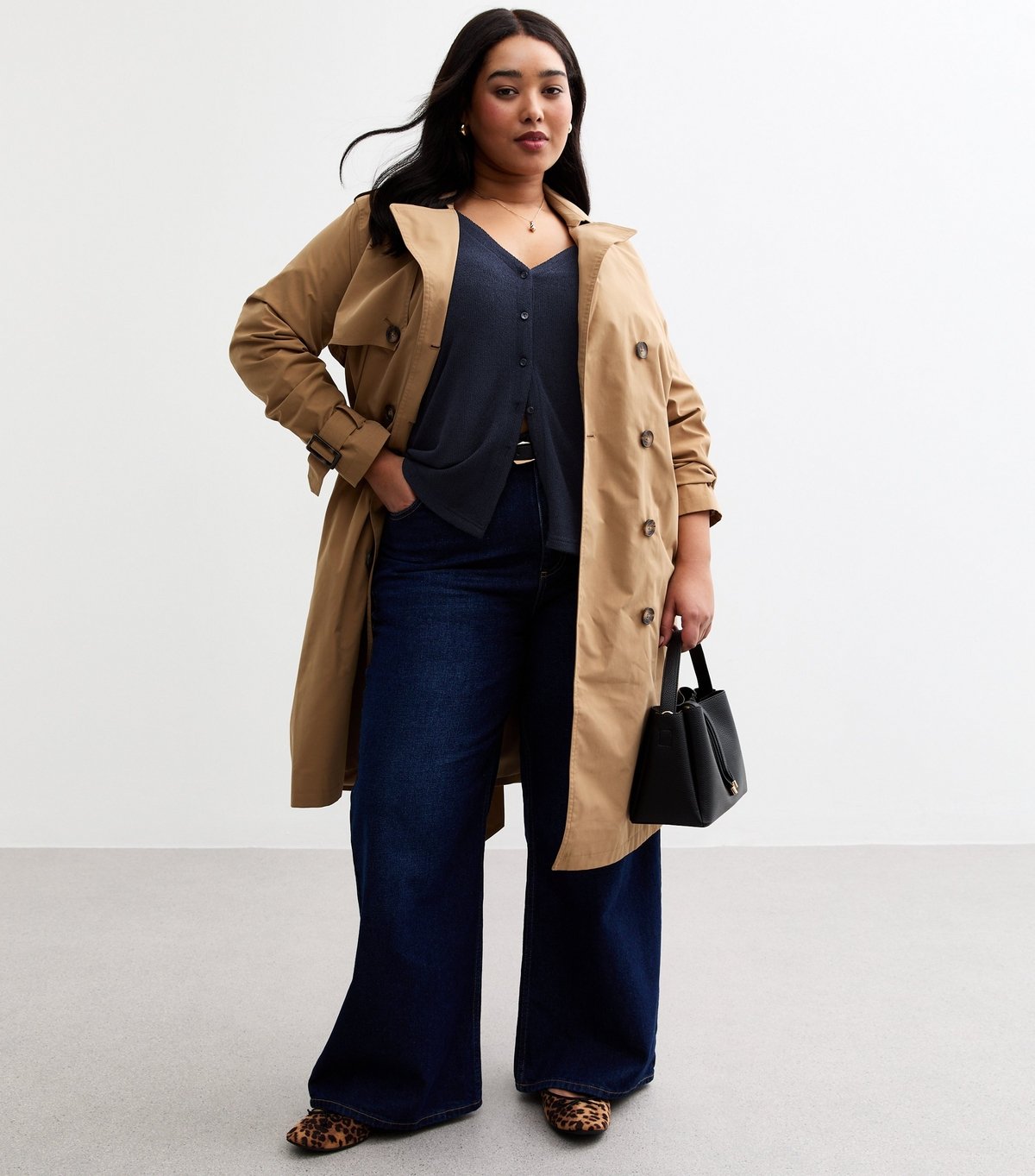 New Look Women's Plus Size Navy Button Through Knit Vest Curves New Look - 3