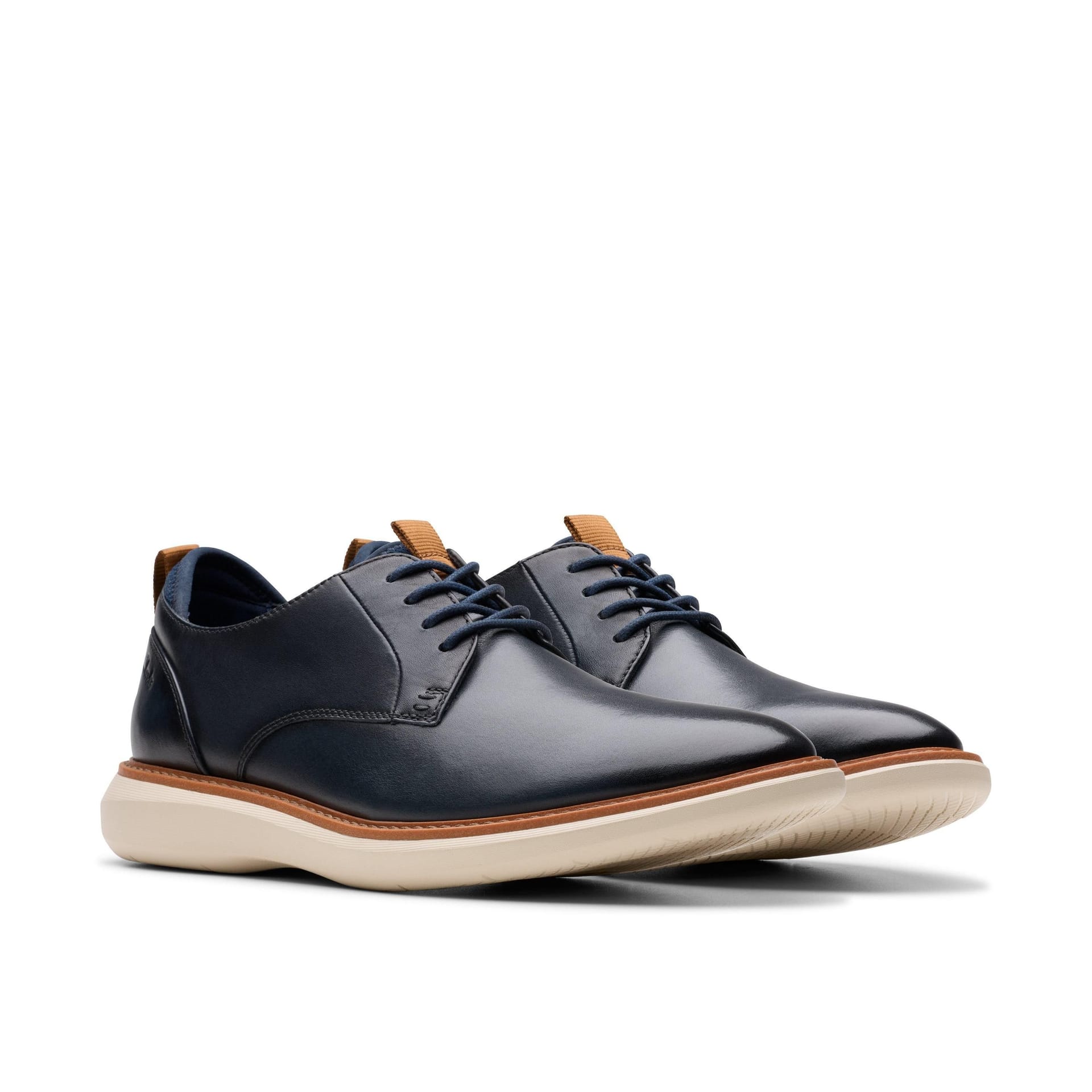 Clarks Clarks Men's Brantin Plain Navy Leather Lace Up in Blue - 4