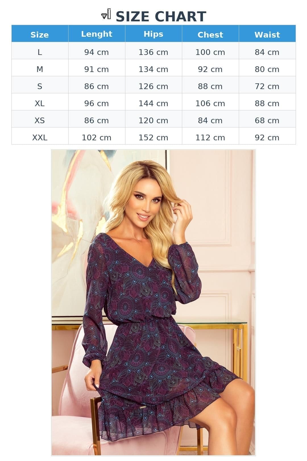 Love Lace Love Lace Women's Airy Chiffon Ruffle Dress Mandala in Purple - 4