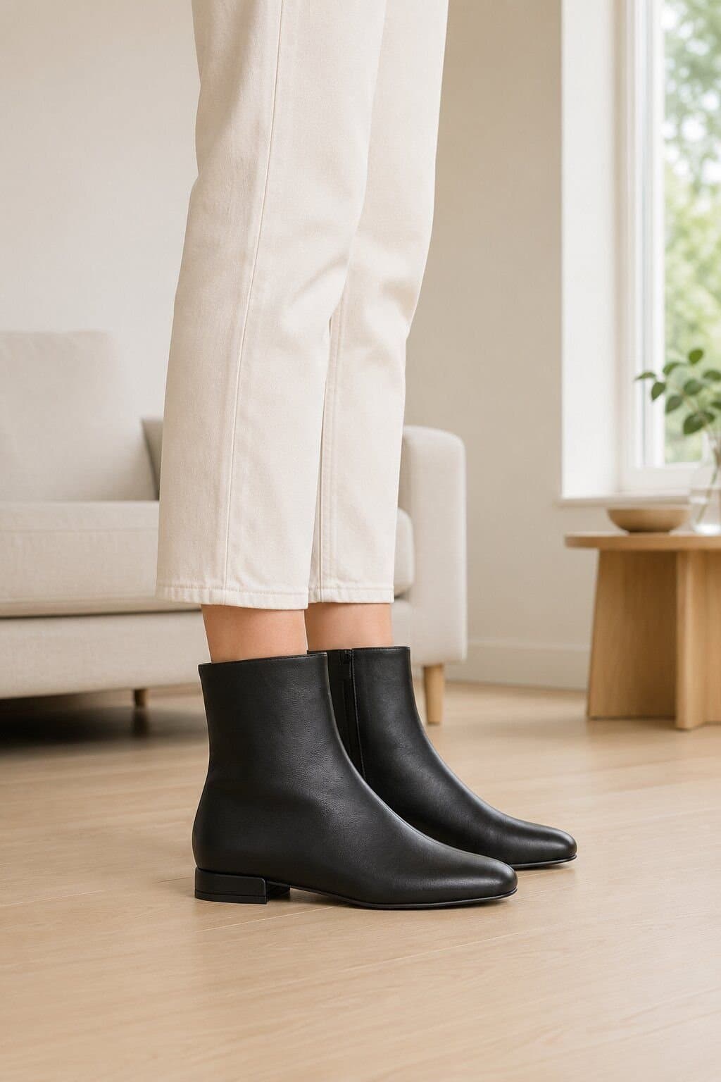 Truffle Collection Truffle Collection Women's Zip Ankle Boots Black Polyurethane Square Toe Block Heel Shoes