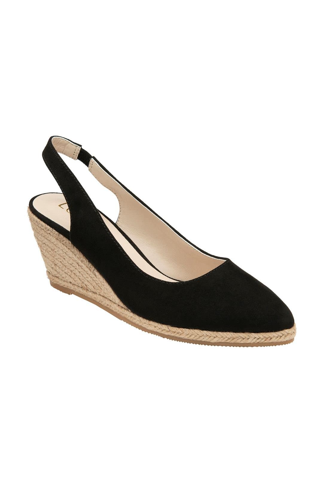 Lotus Lotus Women's Black 'Gigi' Microfibre Wedge Shoes