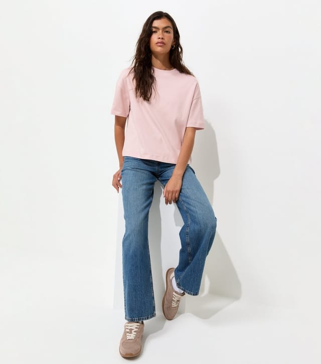 New Look Women's Light Pink Premium Heavyweight Cotton Boxy Fit T-Shirt New Look - 3