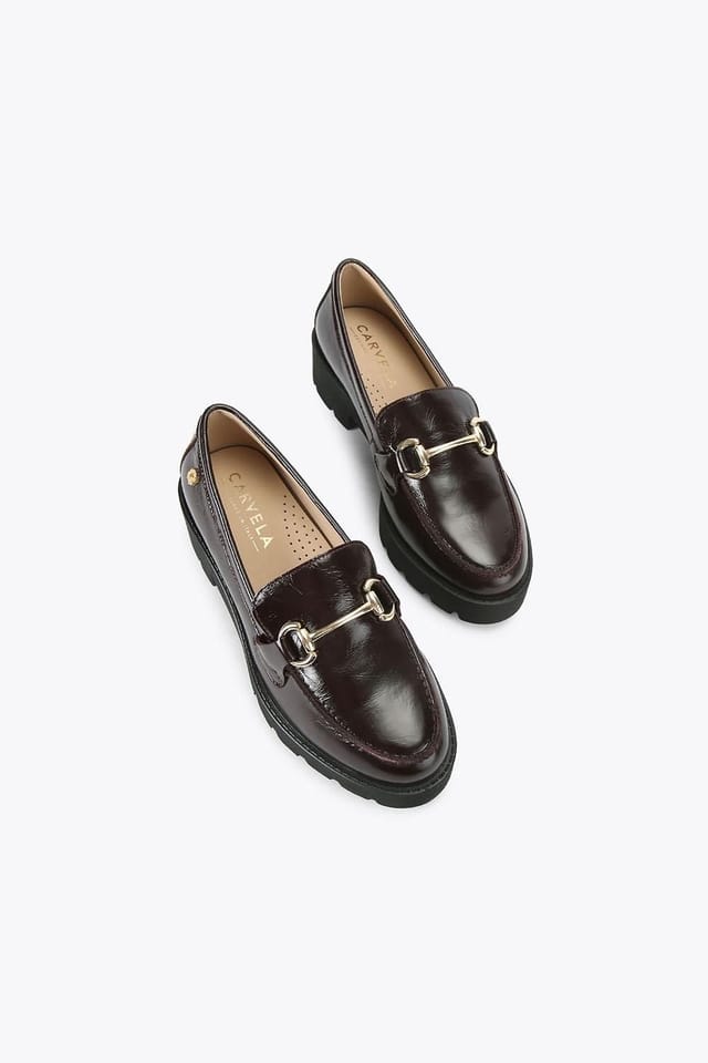Carvela Carvela Women's 'Snap Chunky' Leather Flats in Wine - 2