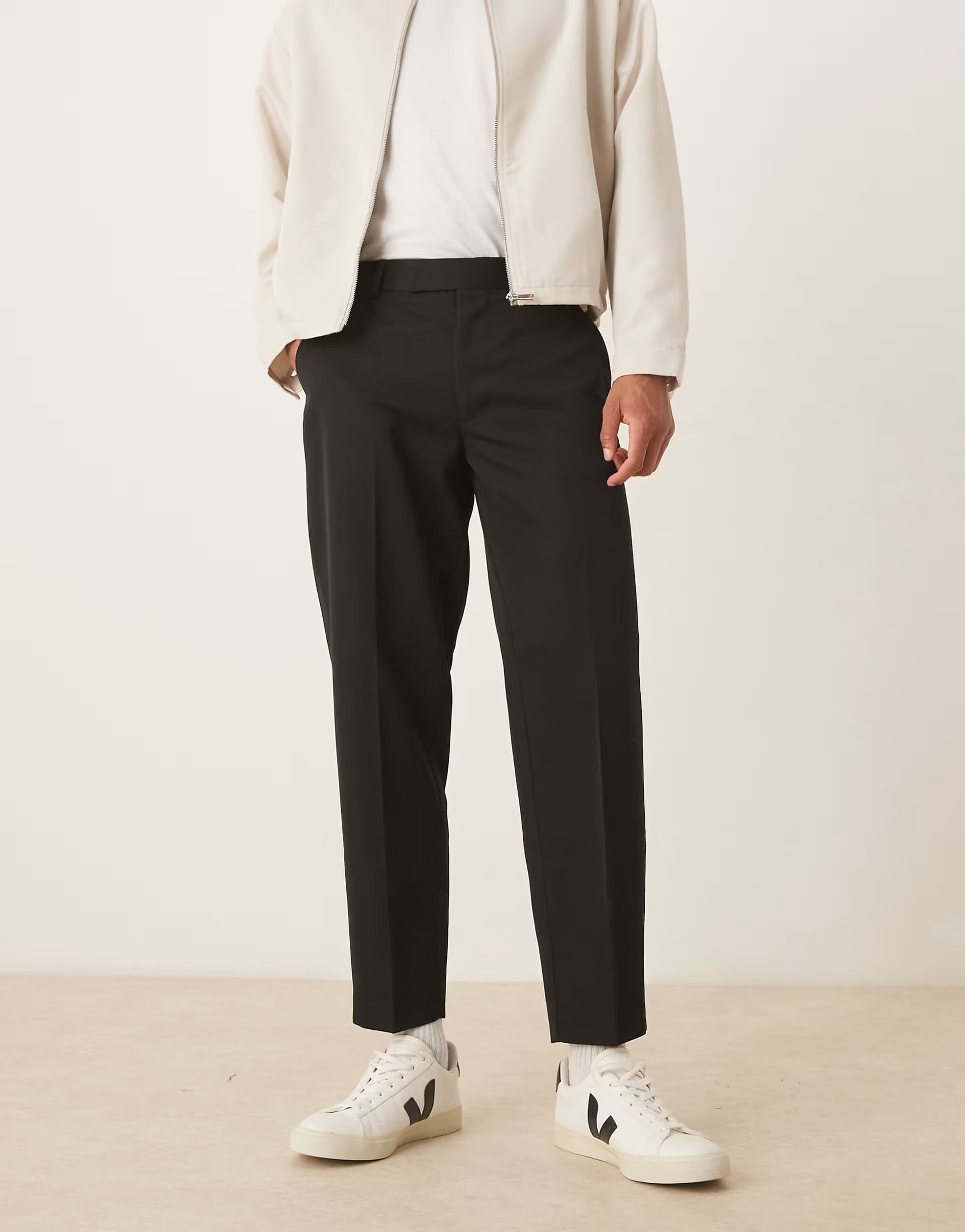 ASOS ASOS DESIGN smart oversized tapered fit trousers in black