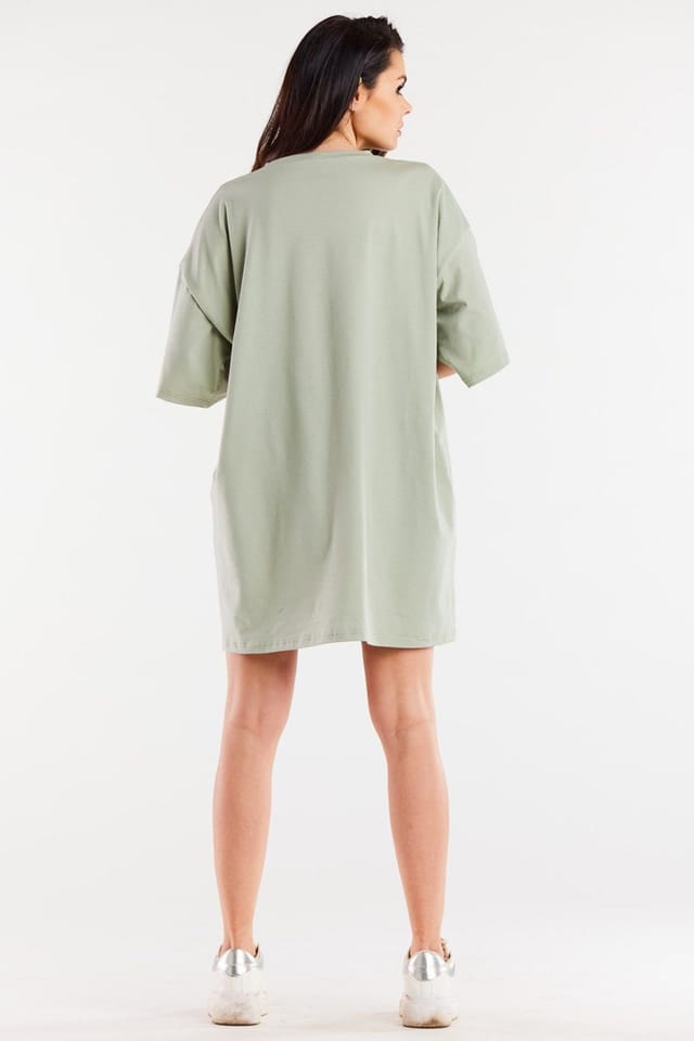 Love Lace Love Lace Women's Wide Day Dress Made in Poland in Green - 3