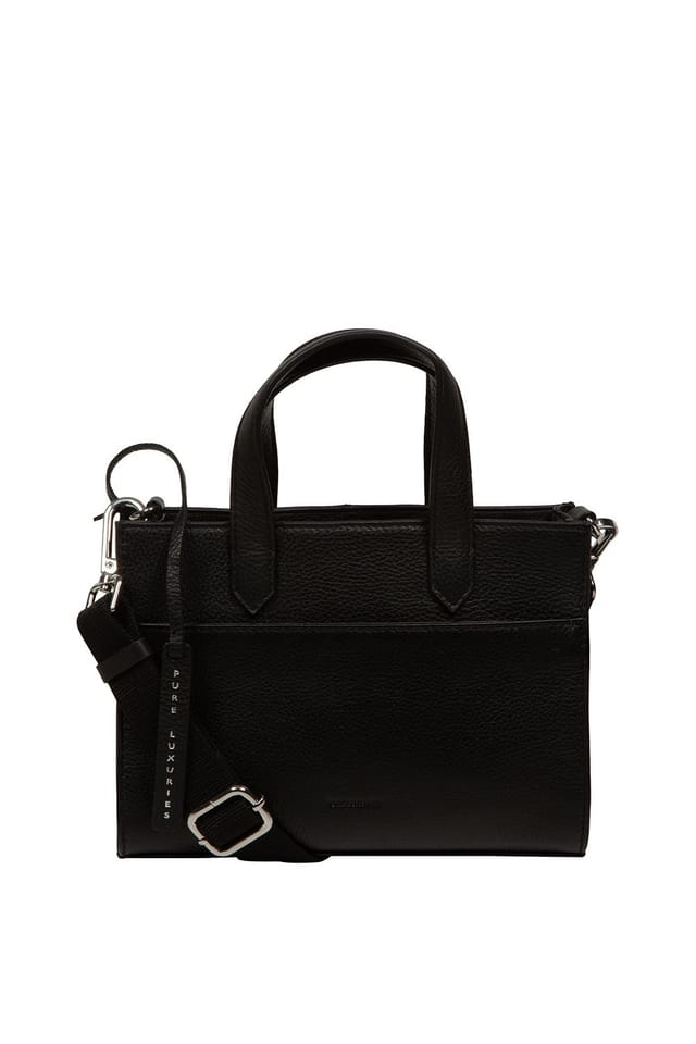 Pure Luxuries London Pure Luxuries London Women's 'Tatiana' Leather Cross Body Mini Grab Bag in Black - 2