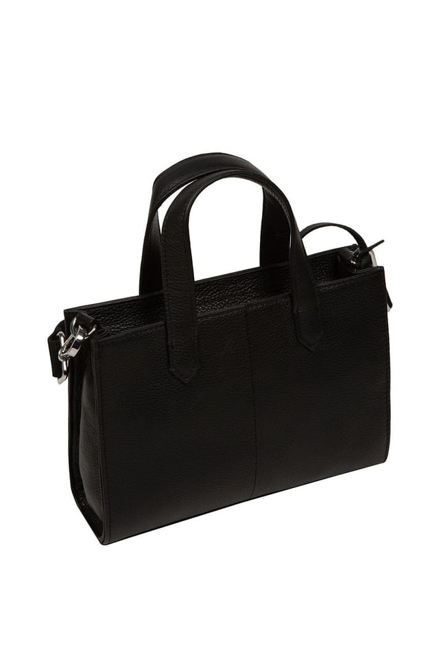 Pure Luxuries London Pure Luxuries London Women's 'Tatiana' Leather Cross Body Mini Grab Bag in Black - 3