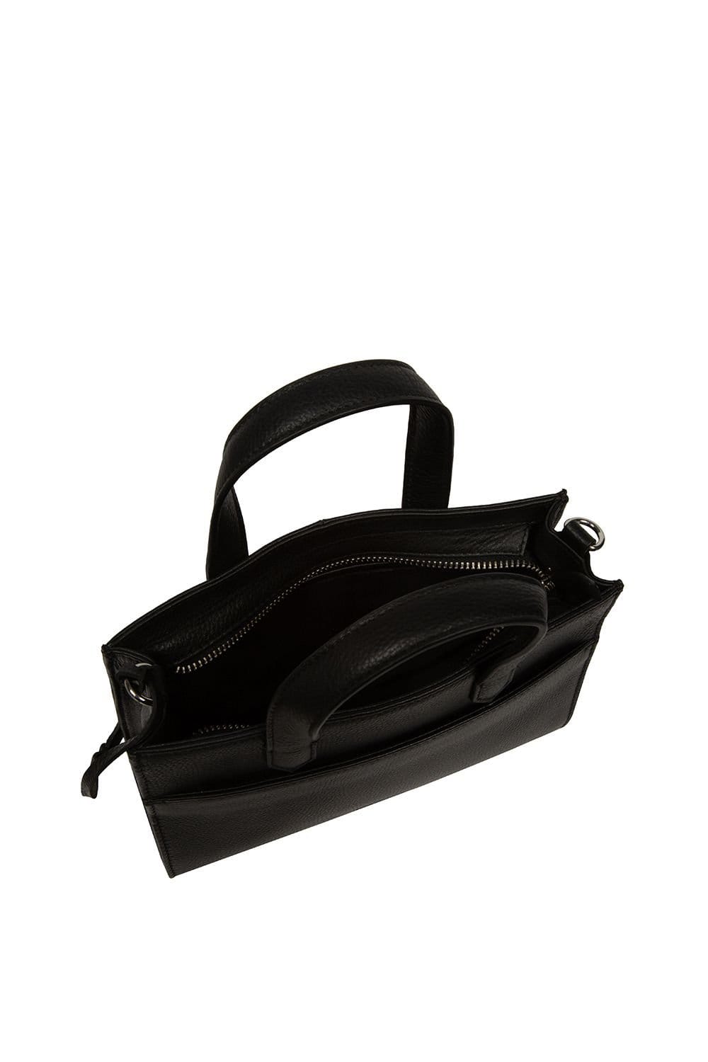 Pure Luxuries London Pure Luxuries London Women's 'Tatiana' Leather Cross Body Mini Grab Bag in Black - 4