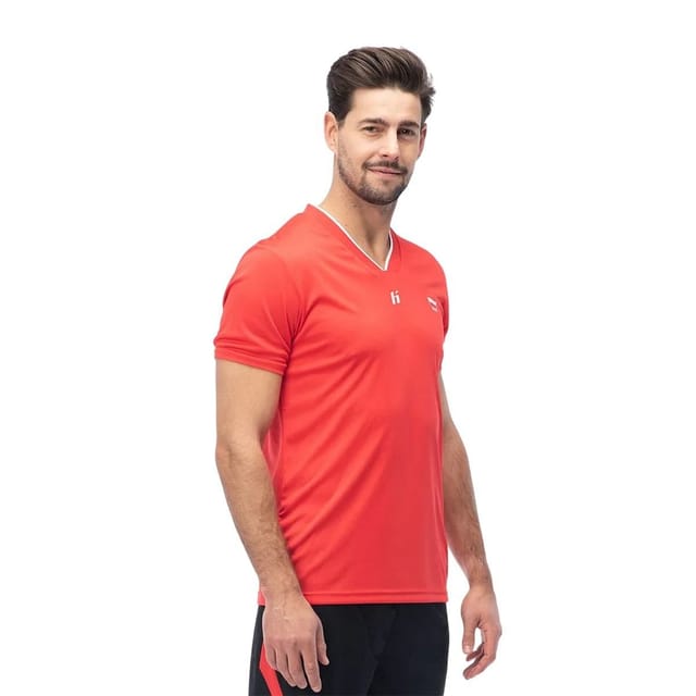 Huari Huari Men's Poland T-Shirt in Light Red - 3