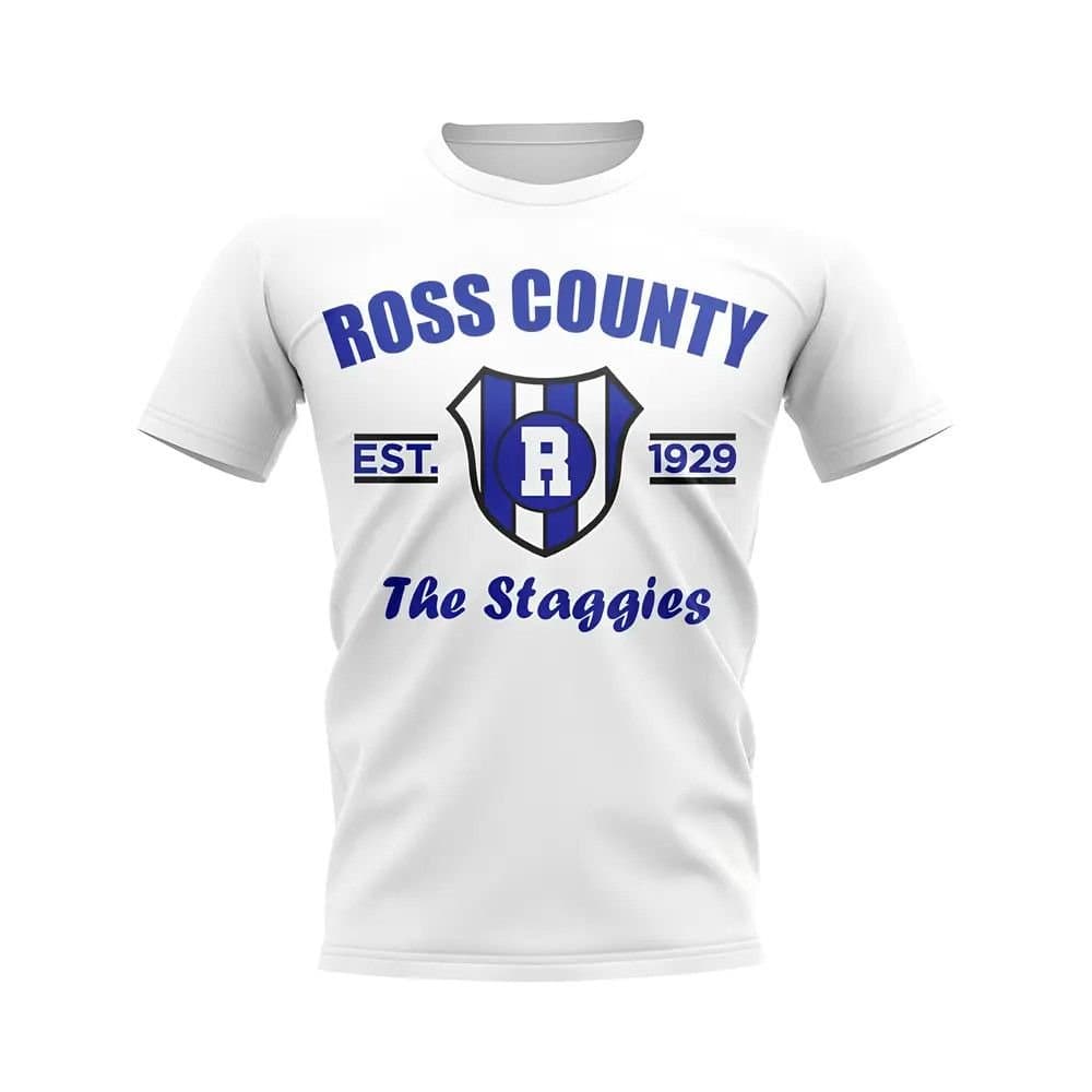 Ross County Ross County Men's Personalised Established Football T-Shirt in White