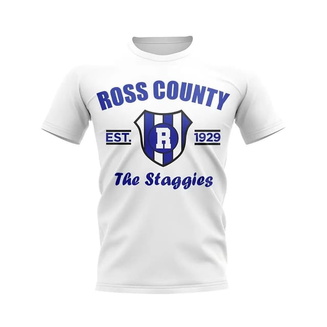 Ross County Ross County Men's Personalised Established Football T-Shirt in White - 2