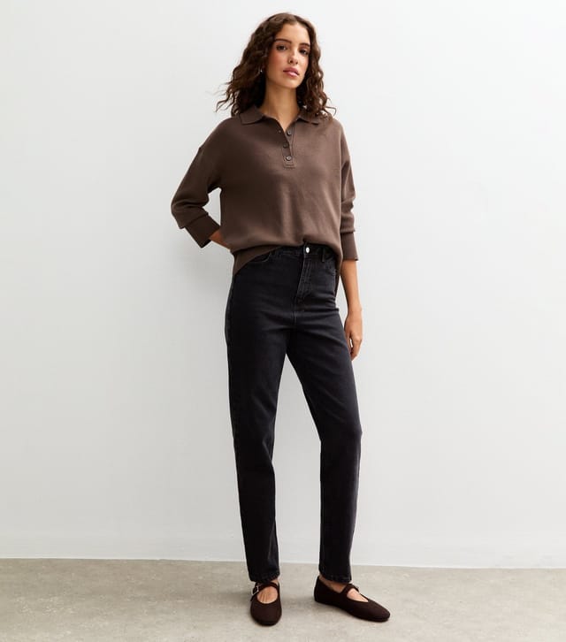 New Look Women's Tall Washed Black High Waisted Mom jeans New Look - 3