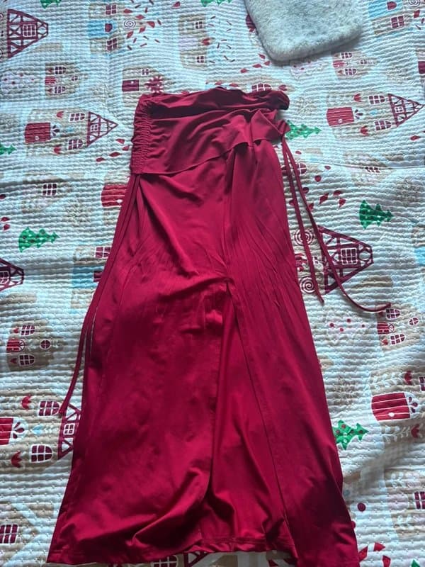 Bershka Low rise tie maxi skirt