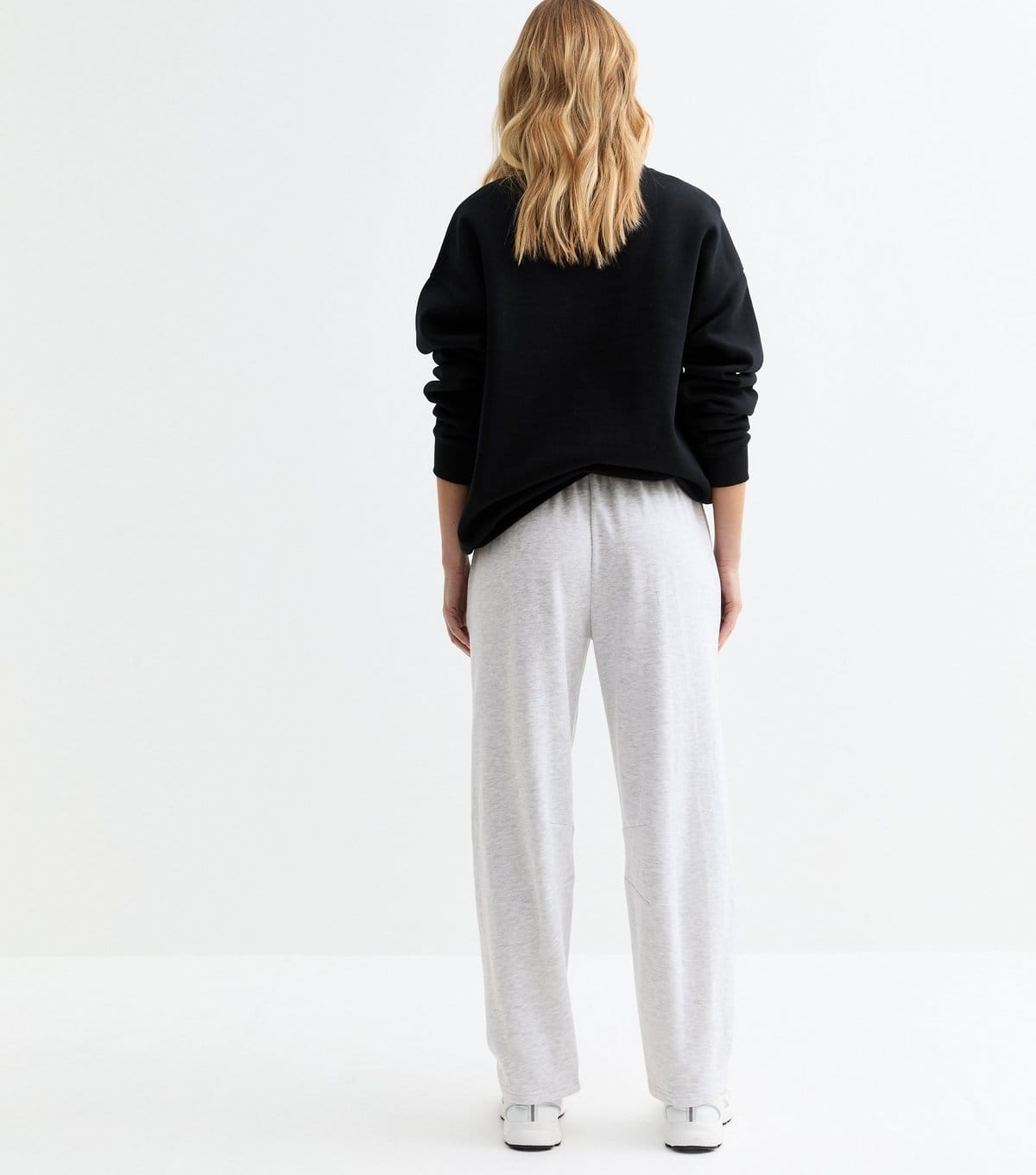 New Look Women's Light Marl Grey Wide Barrel Leg Joggers New Look - 4