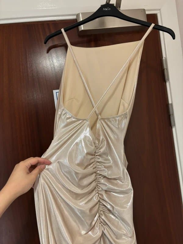 ASOS ASOS Metallic Gold Maxi Dress