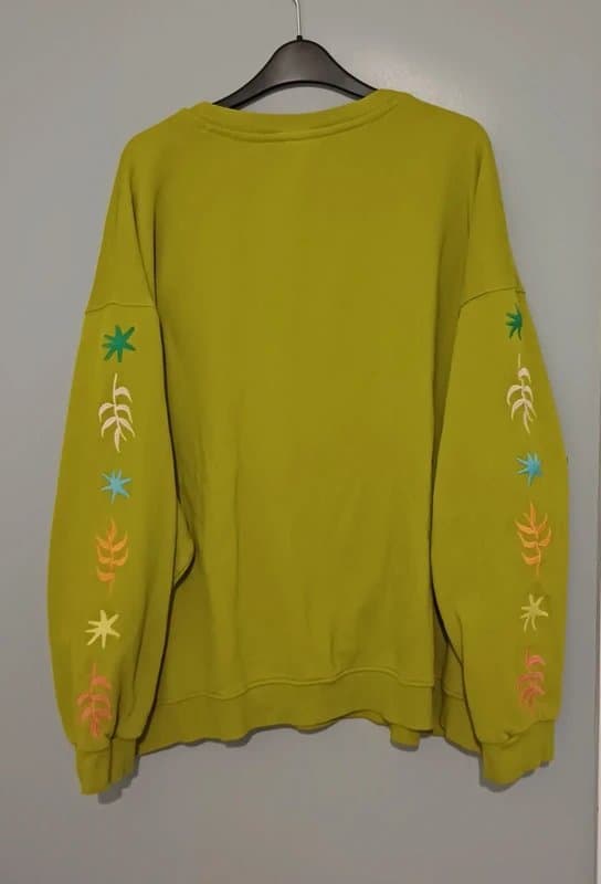 Never Fully Dressed Never Fully Dressed Lime Oversized Embroidered Sweatshirt - size 18