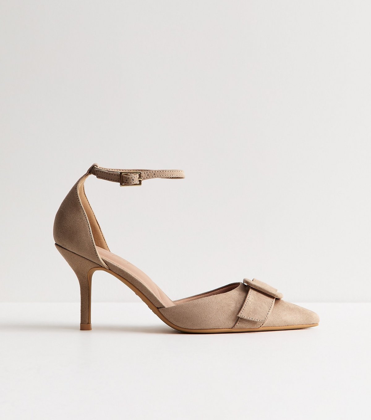 New Look Women's Light Brown Buckle Front Stiletto Open Court Shoes Vegan New Look - 3