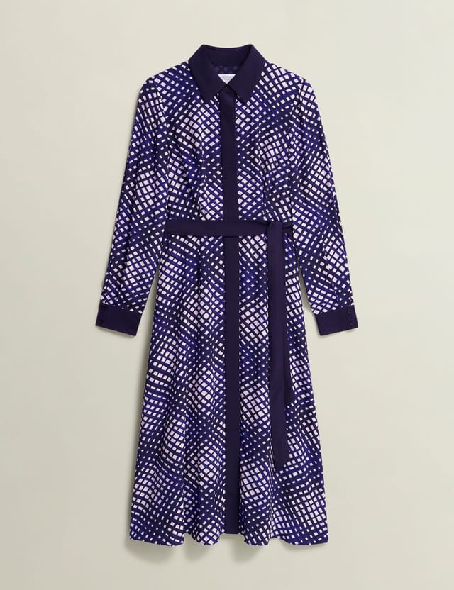 Hobbs London Hobbs London Women's Elodie Belted Shirt Midi Dress in Aubergine - 2