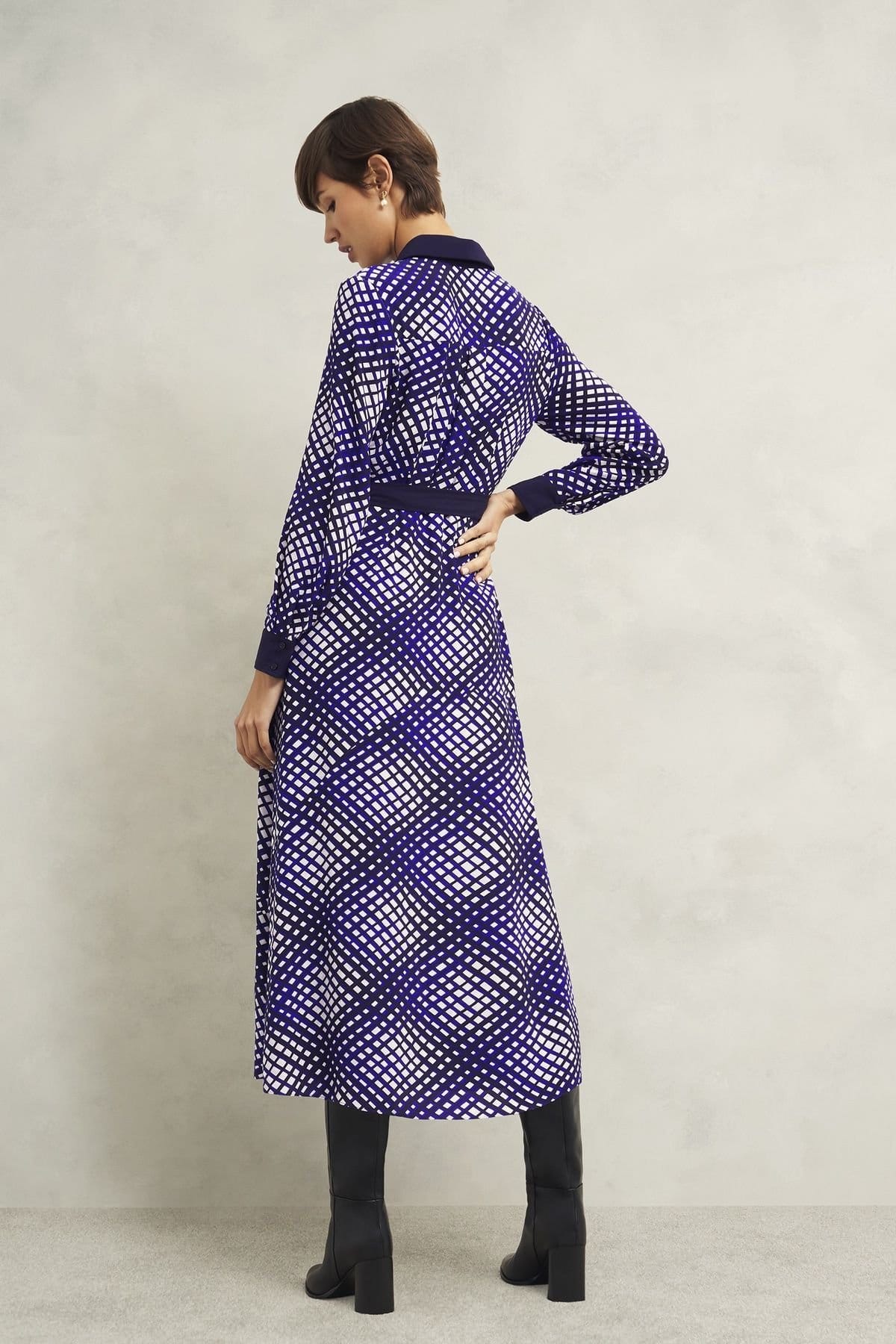Hobbs London Hobbs London Women's Elodie Belted Shirt Midi Dress in Aubergine - 4