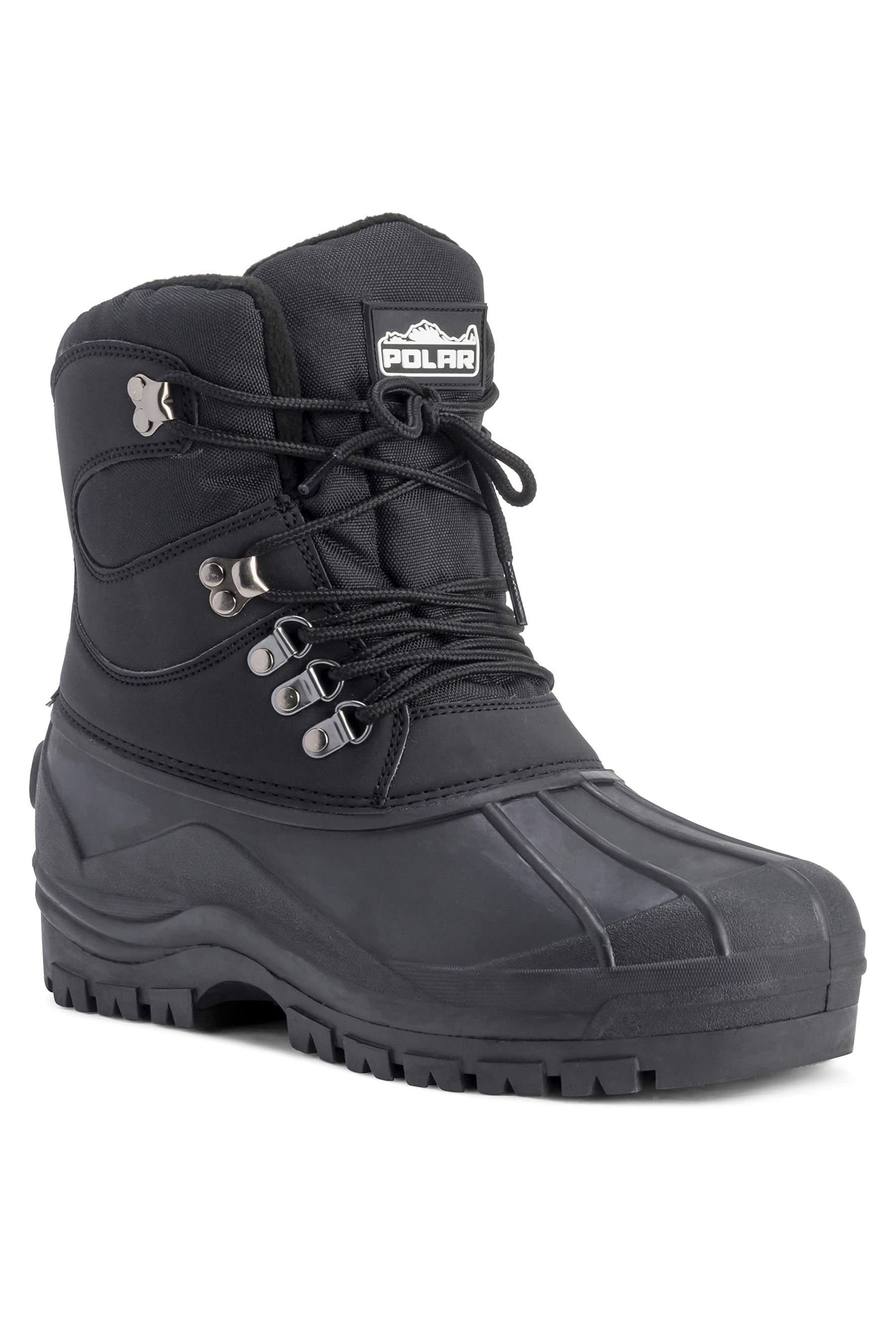 Viva VIVA Men's Polar Snow Boots - Black, Fleece-Lined