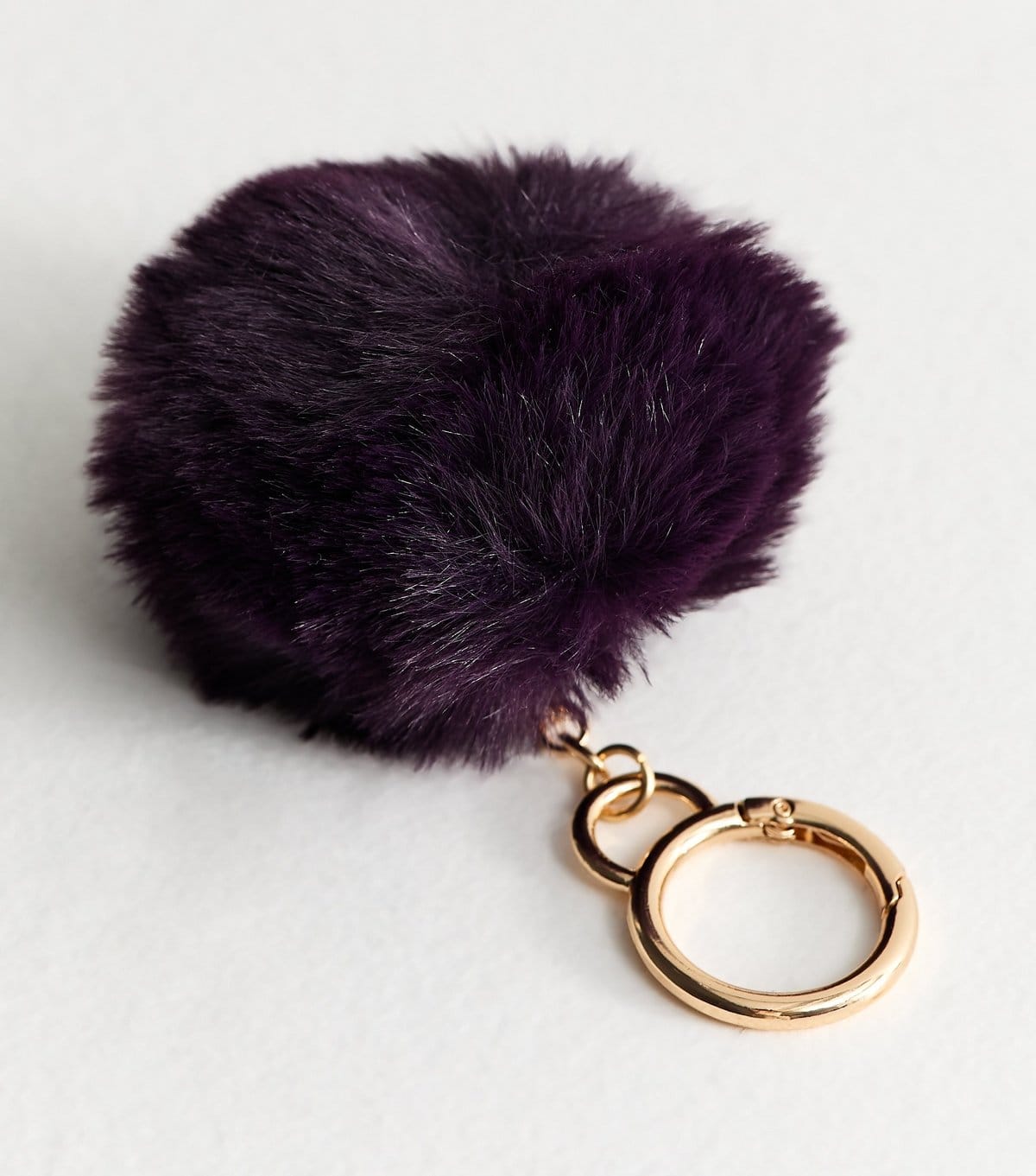 New Look Burgundy Fluffy Pom Pom Bag Charm New Look - 4