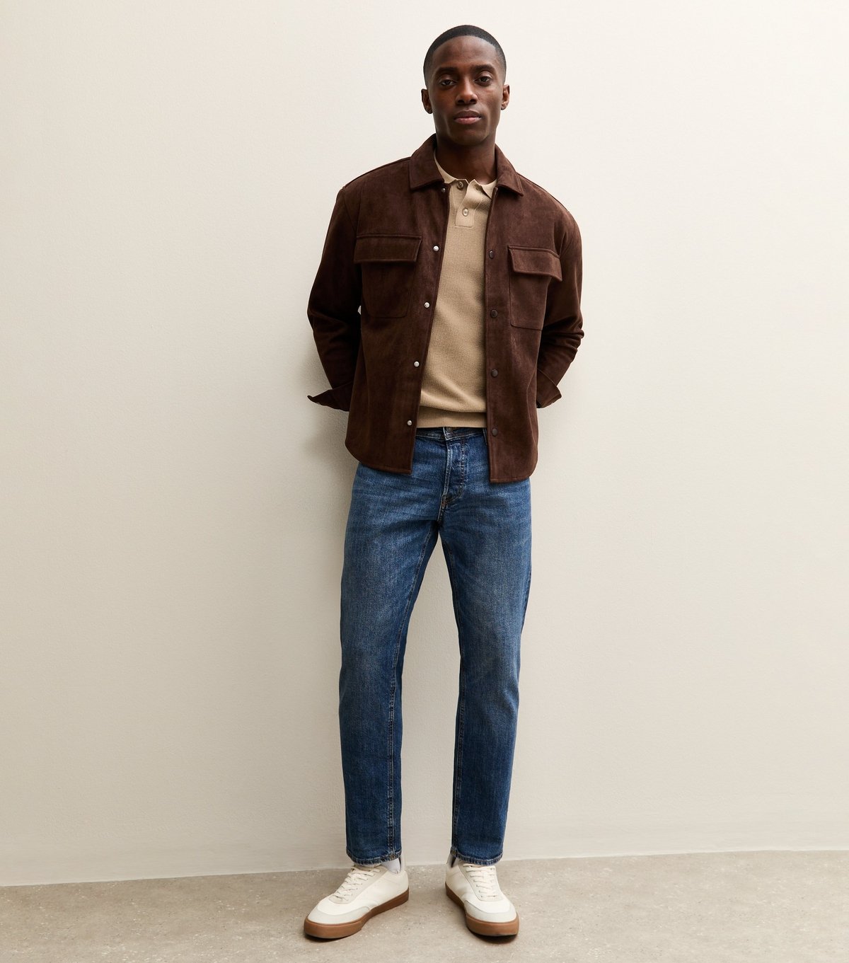 New Look Men's Tan Regular Short Sleeve Textured Polo Top New Look - 3