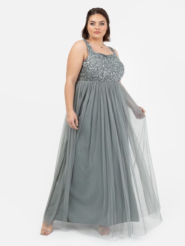 Maya Deluxe Maya Deluxe Women's Embellished Strappy Maxi Dress in Teal - 2