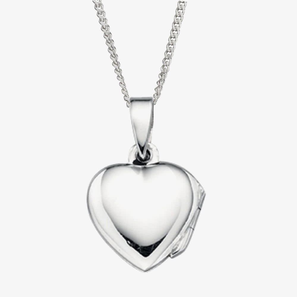 T.H.Baker T.H.Baker Women's Sterling Silver Plain Heart Locket Necklace P3530 N2326