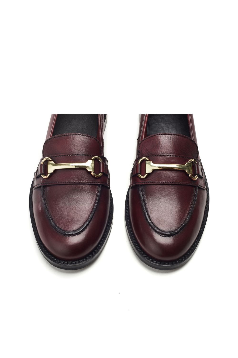 Moda In Pelle Moda In Pelle Women's 'Elarra' Leather Loafers in Burgundy - 4
