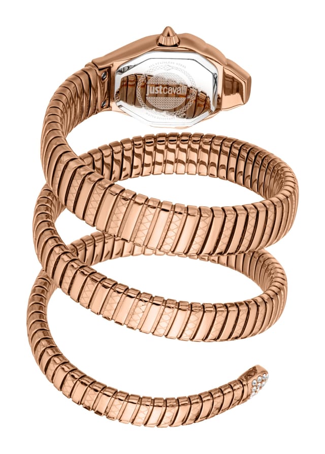 Just Cavalli Just Cavalli Women's Women Snake Olive Dial Rose Gold Stainless Steel Watch - 2