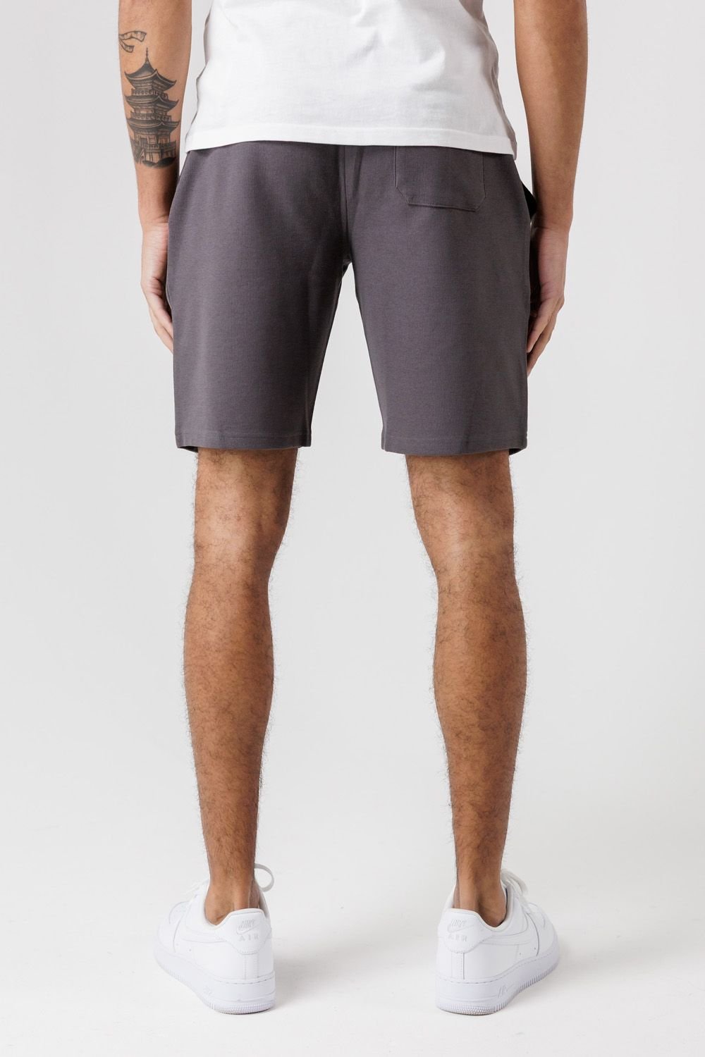 Tokyo Laundry Tokyo Laundry Men's Jogger Shorts with Logo Badge & Drawstrings in Grey - 2