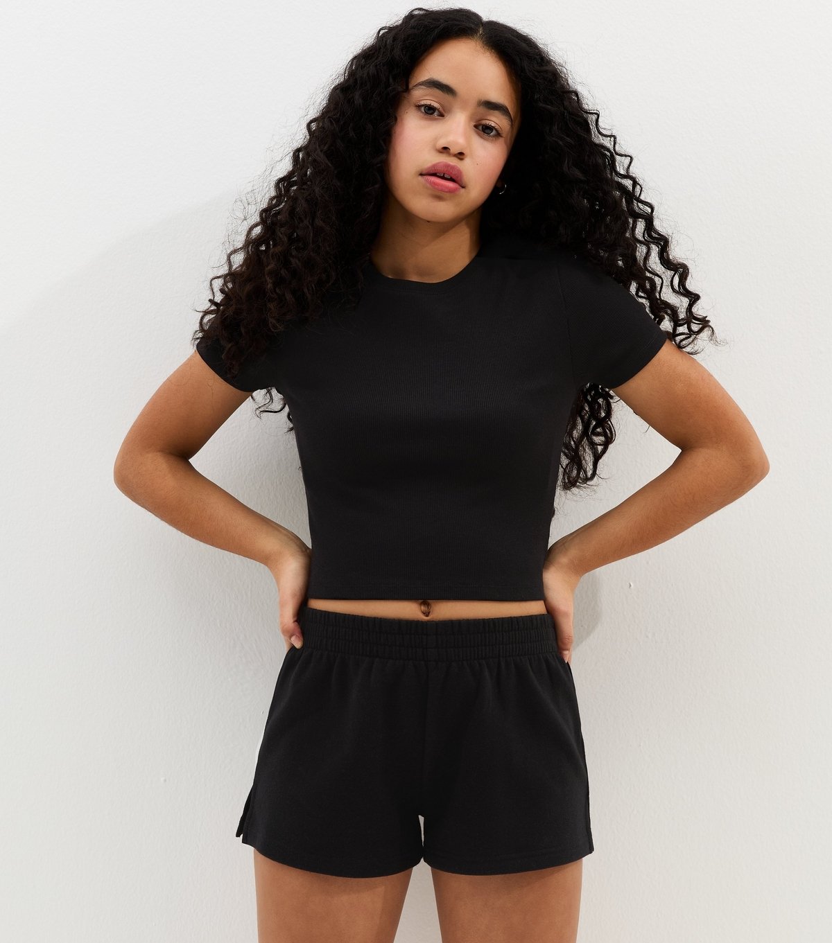 New Look Girls' Black Side Split Running Shorts New Look - 3