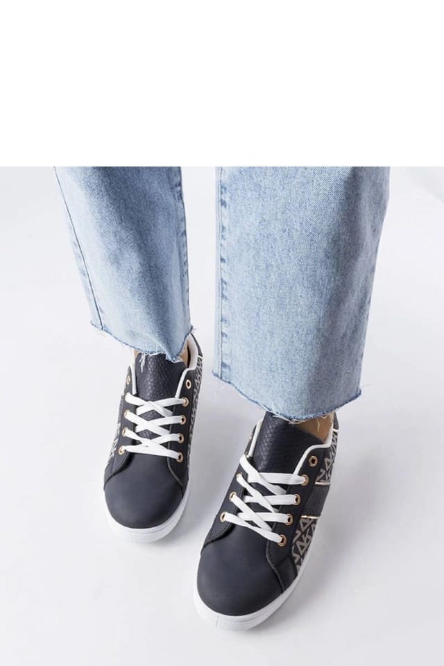 Love Lace Love Lace Women's Comfort Sport Sneakers with Bolduc Monogram Low Upper Rubber Sole in Blue - 3