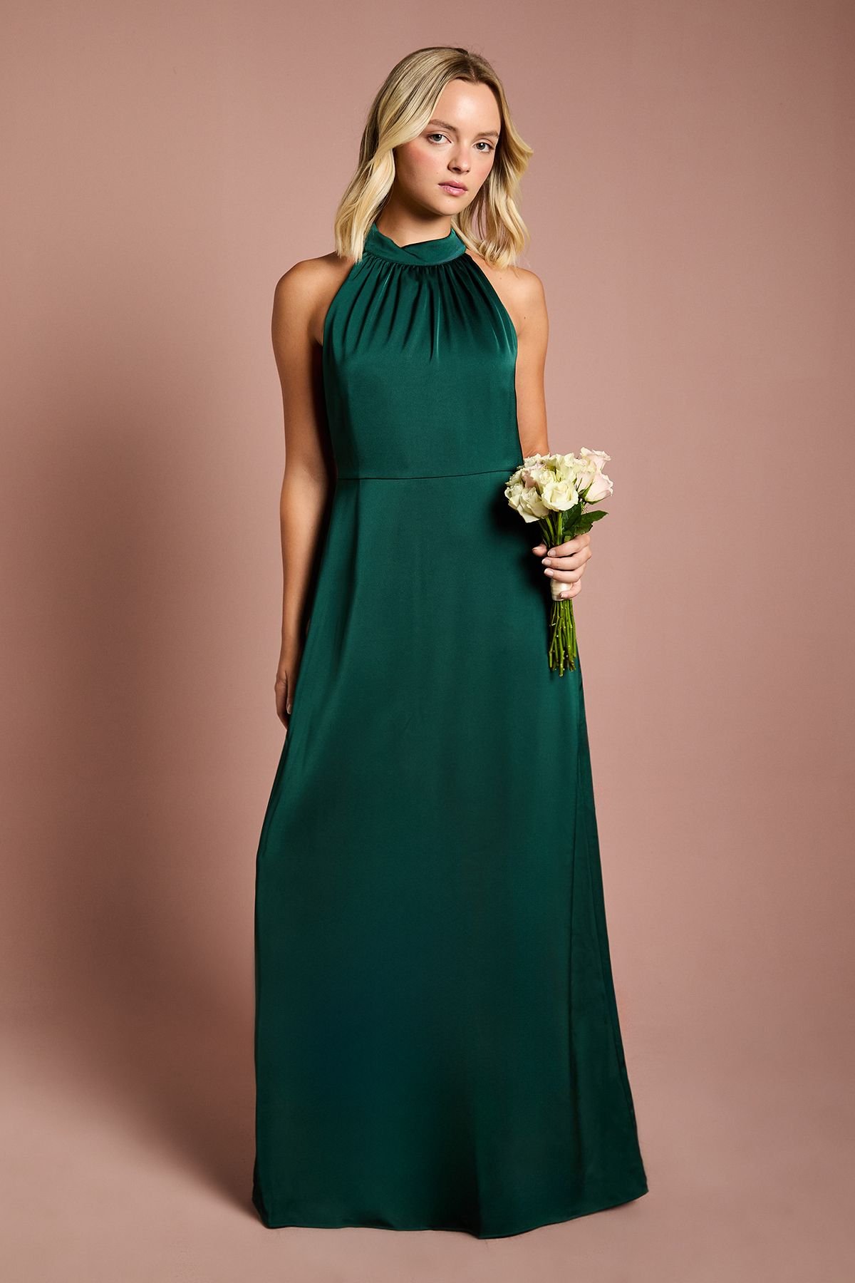 Coast Coast Women's Teen Halterneck Bridesmaid Dress in Emerald - 2