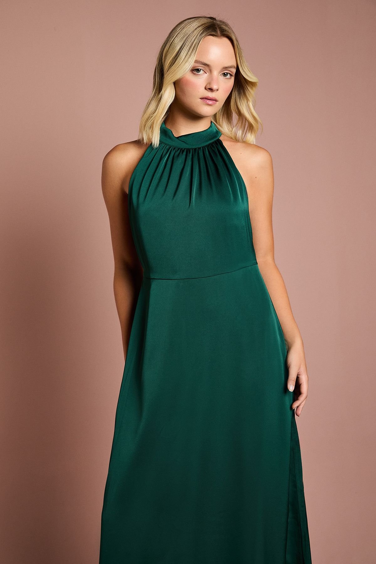 Coast Coast Women's Teen Halterneck Bridesmaid Dress in Emerald - 4