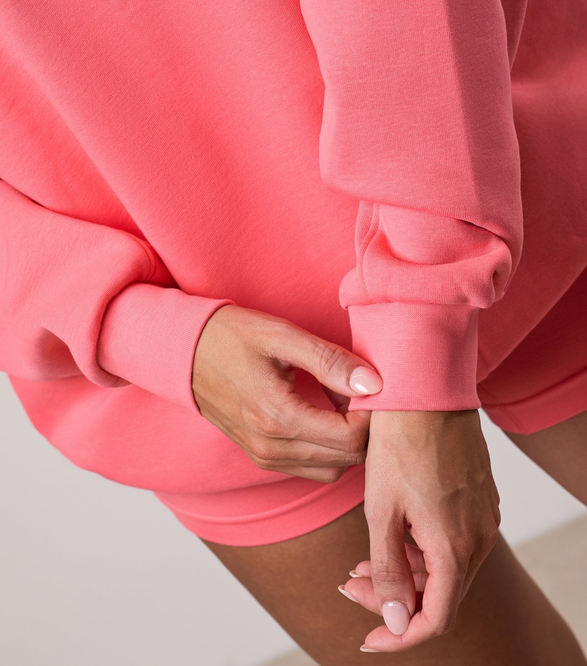 Gym King Women's Light Coral Logo Embroidered Oversized Crew Neck Sweatshirt Gym King New Look - 4