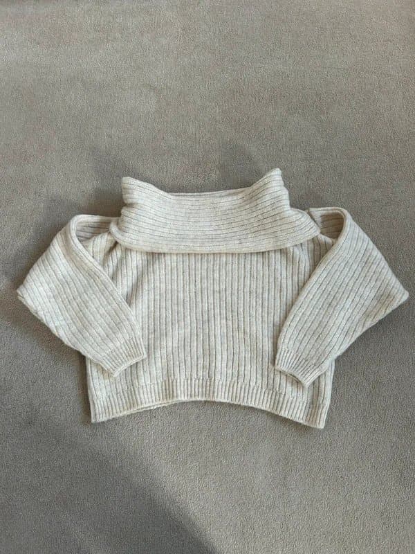 ASOS asos design cream oversized knitted off the shoulder jumper