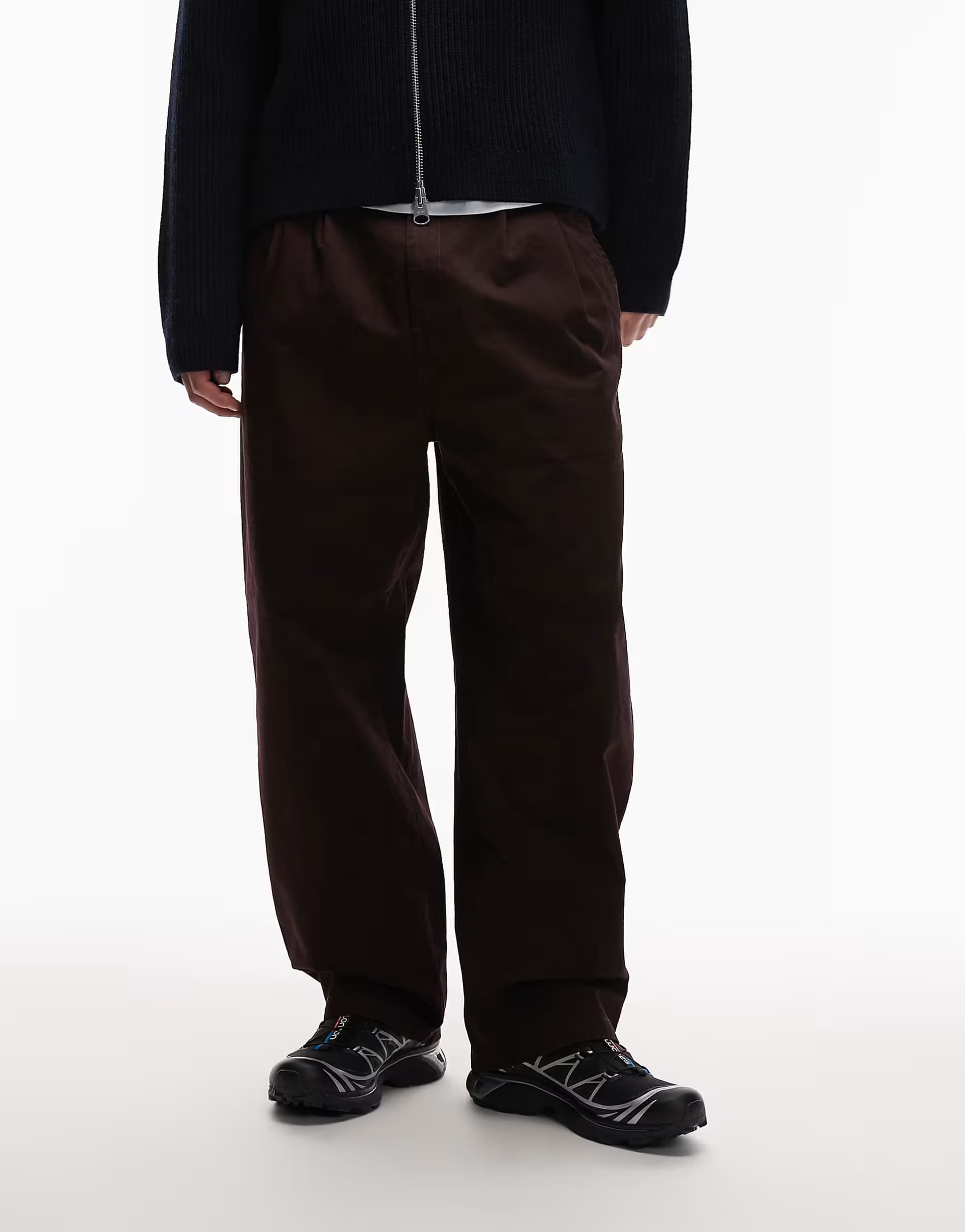 ASOS Carhartt WIP merrick loose tapered trousers in dark brown