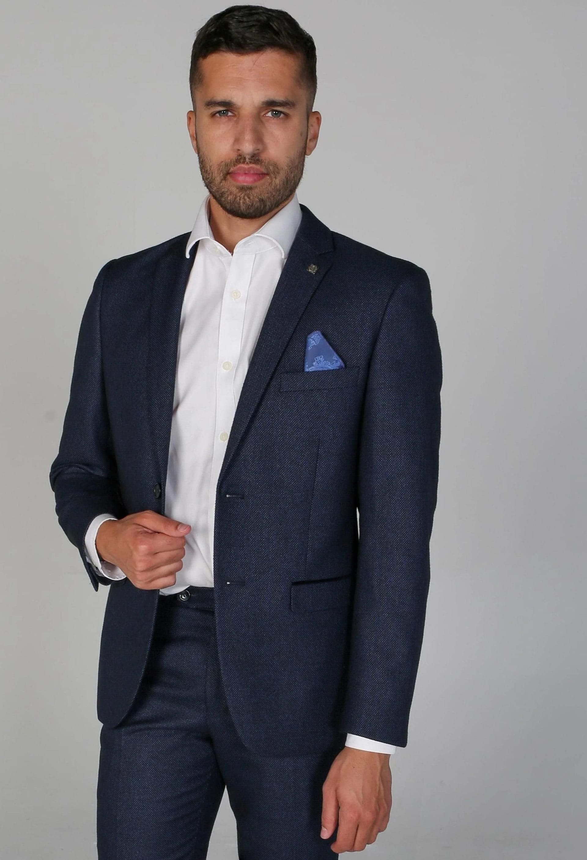 Paul Andrew Navy Birdseye Blazer for Men